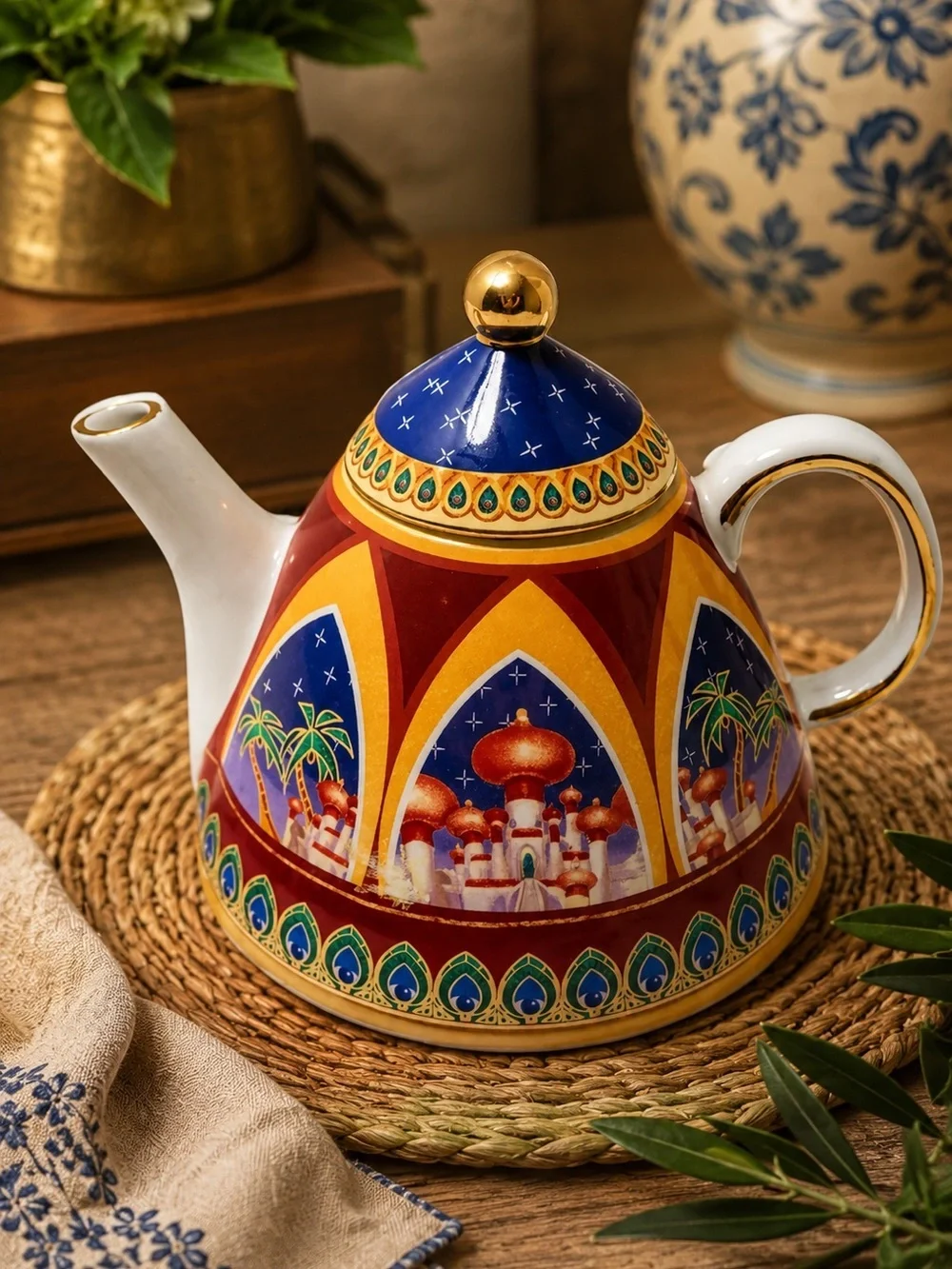 Designer Anthony Mark Hankins Teapot Arabian Scenes Signed
